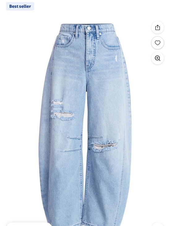 Scoop Denim - Scoop High Rise Barrel Jeans Distressed Light Wash NWT Size 0